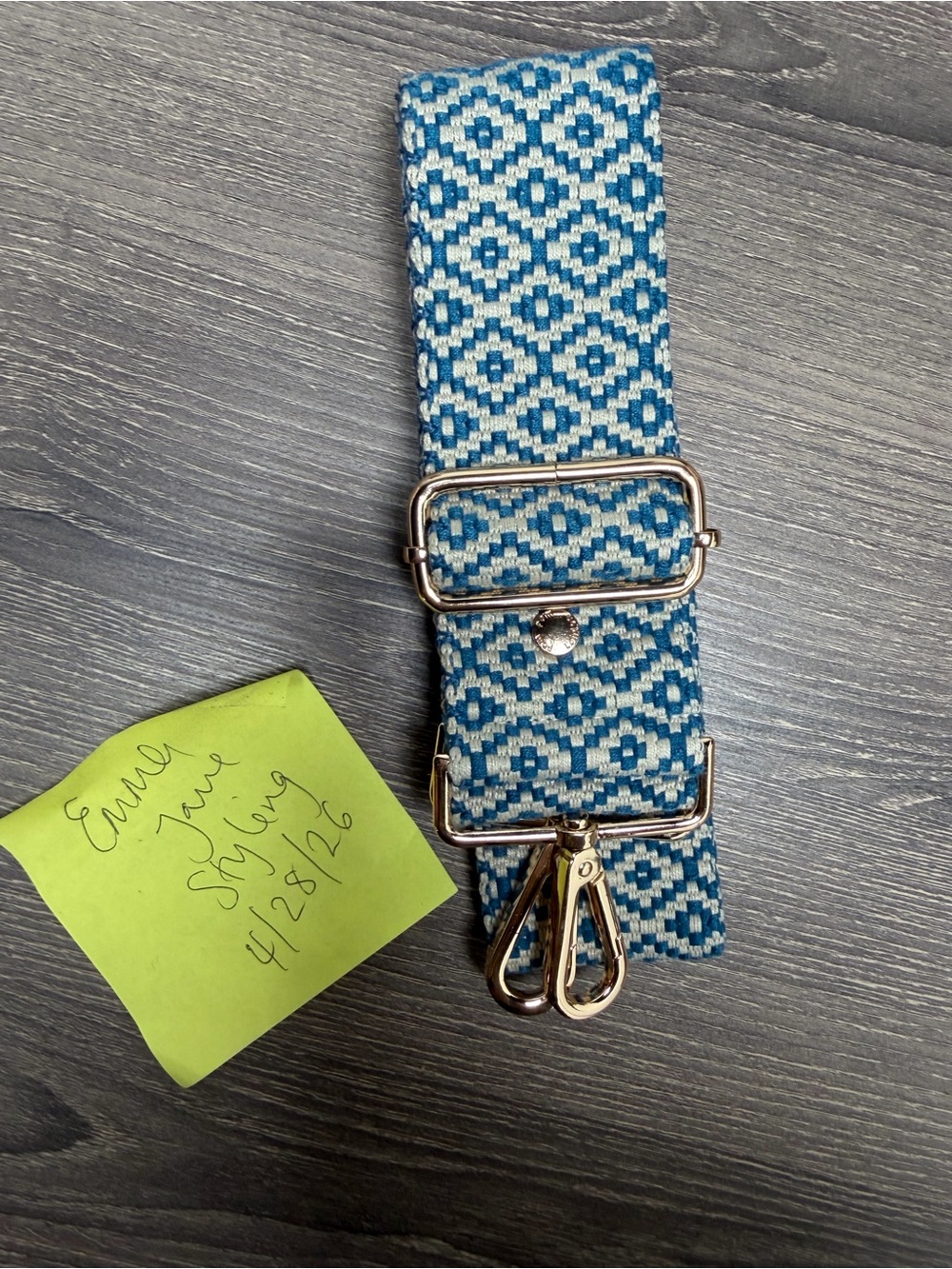POM POM LONDON Bag Strap ~ Blue Aztec